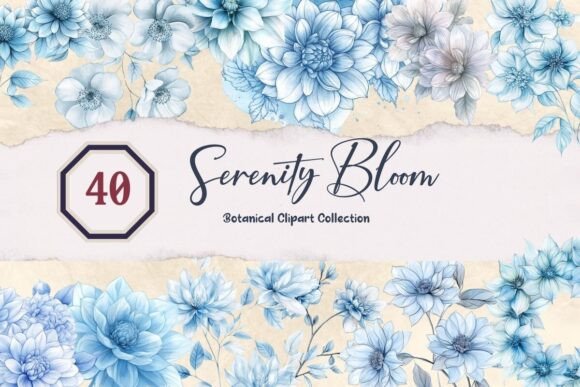 Download Serenity Bloom Botanical Clipart Bundle - Clipart bundle Collection
