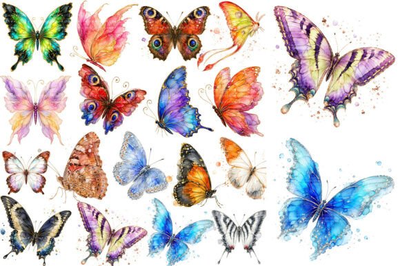 Download Alcohol Ink Butterfly Clipart Bundle - Clipart bundle Collection