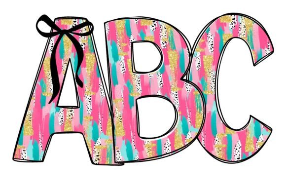 Download Brush Strokes Doodle Alphabet Set PNG - Brush strokes Collection