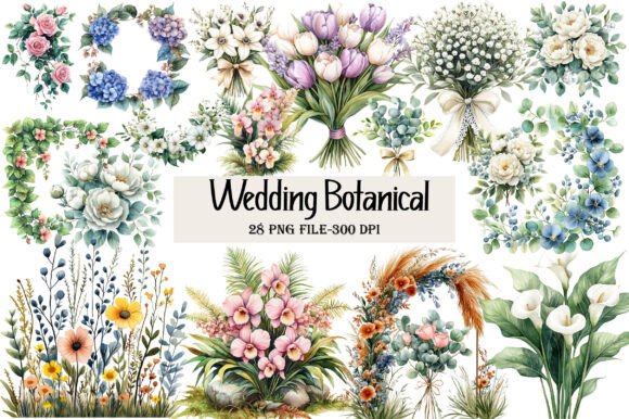 Download Wedding Botanical Clipart Bundle - Clipart bundle Collection