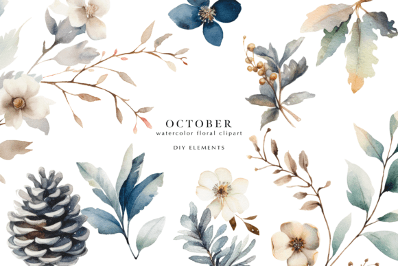 Download Watercolor Fall Clipart Diy Elements - Diy elements Collection