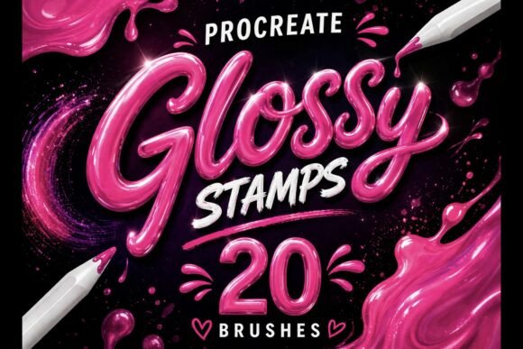 Download Procreate Glossy Lettering Brushes - Premium Resources