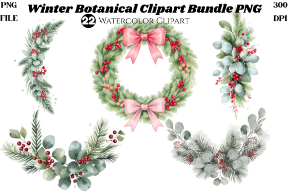 Download Winter Botanical Clipart Bundle PNG | - Clipart bundle Collection