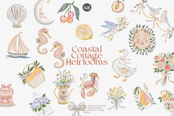 Download Coastal Cottage Clipart Bundle - Clipart bundle Collection