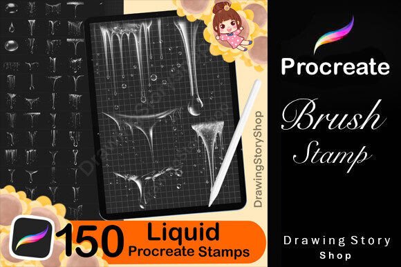 Download 150 Procreate Water Liquid Stamps - Liquid Collection